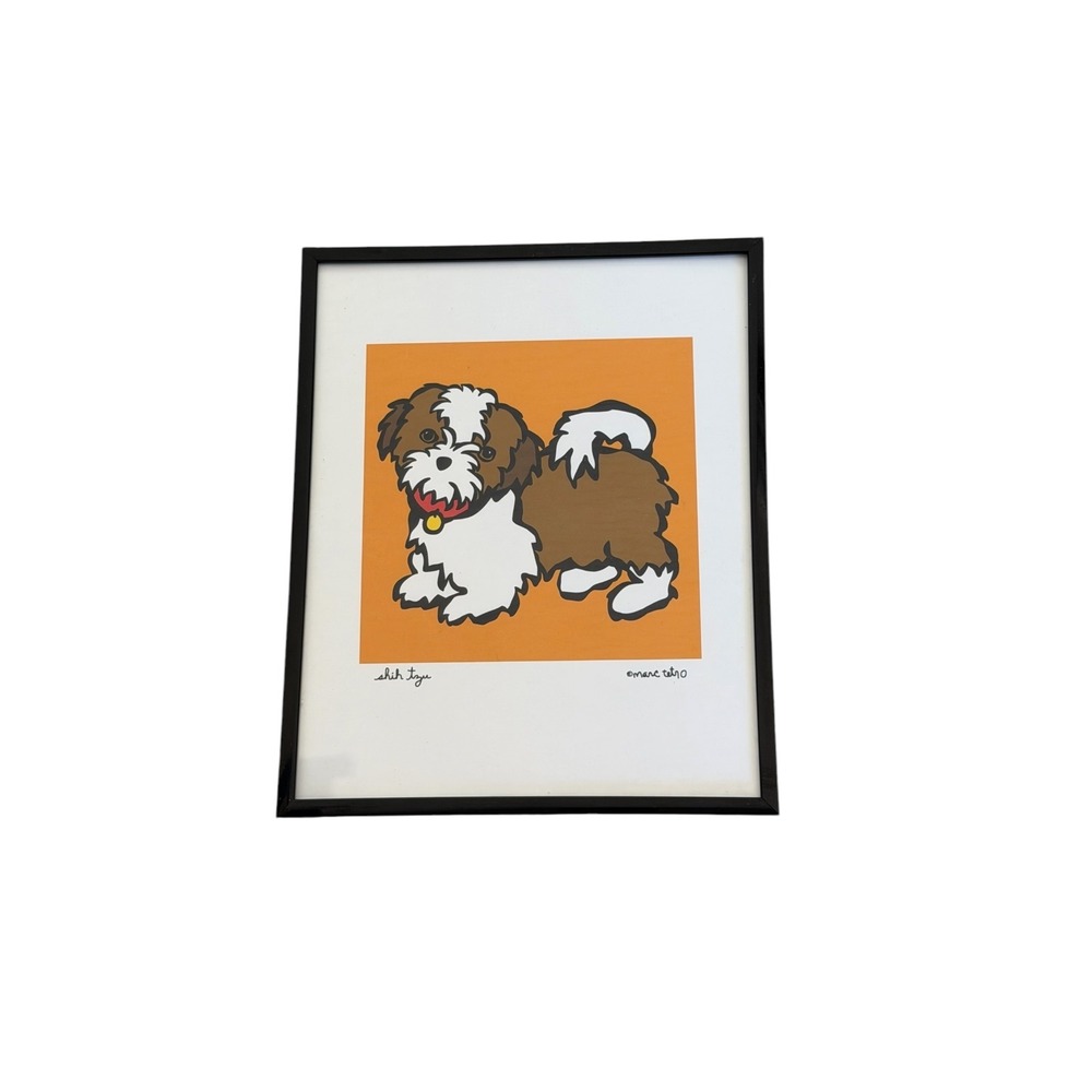 Marc Tetro Shih Tzu Framed Dog Lover Modern-Pop Art Print Wall Decor 8x10